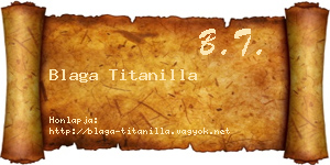 Blaga Titanilla névjegykártya